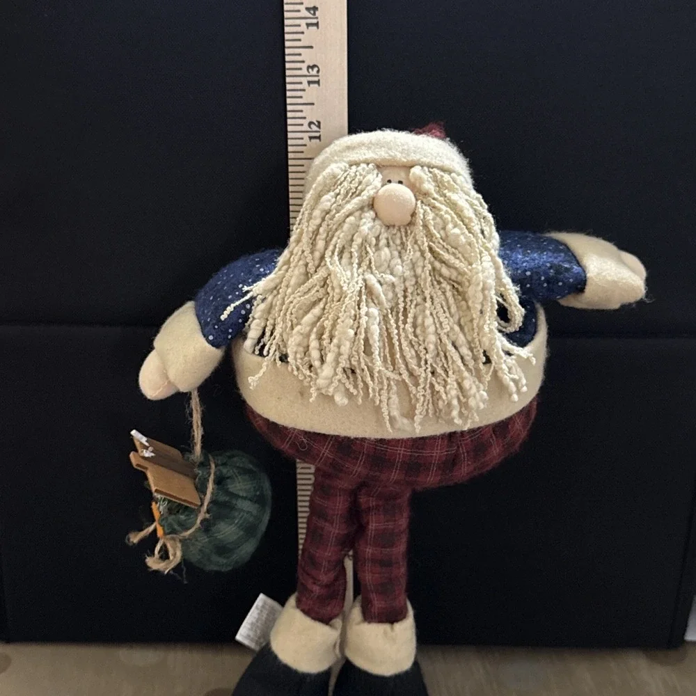 Primitive Fabric Santa Figurine Christmas Decoration 14.5